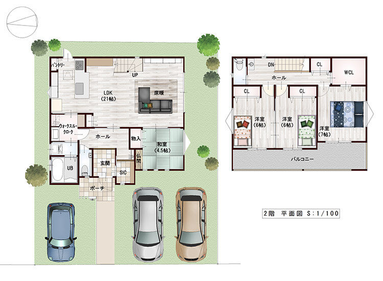 枚方市御殿山南の分譲住宅（レイアウト）