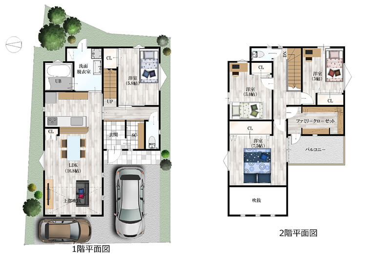 枚方市枚方元町の分譲住宅（レイアウト）